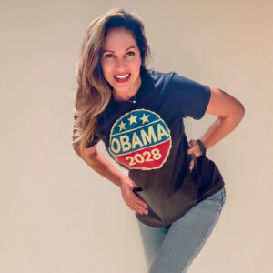 Lisa Guerrero Wearing Obama 2028 T-Shirt