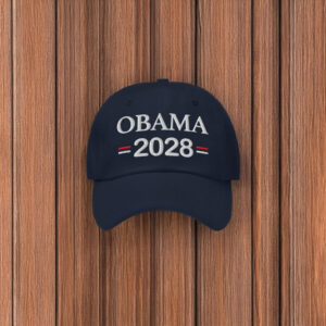 Obama 2028 Hat Embroidered Navy Blue Campaign Cap