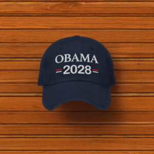 Obama 2028 Hat Embroidered Navy Blue Campaign Cap