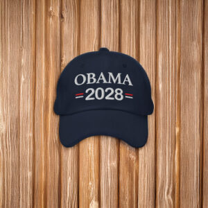 Obama 2028 Hat Embroidered Navy Blue Campaign Cap