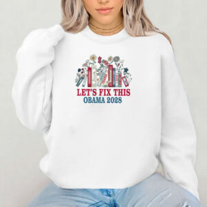 Obama 2028 Let's Fix This Floral Book Shirt