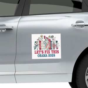 Obama 2028 Let's Fix This Floral Book Sticker