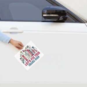 Obama 2028 Let's Fix This Floral Book Sticker