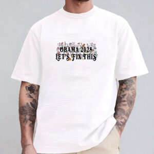 Obama 2028 Let's Fix This Floral Shirt