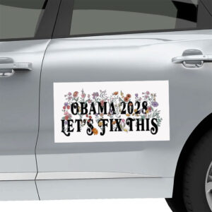 Obama 2028 Let's Fix This Floral Sticker
