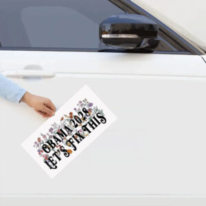 Obama 2028 Let's Fix This Floral Sticker