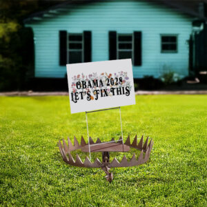 Obama 2028 Let's Fix This Floral Yard Sign