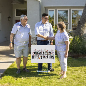 Obama 2028 Let's Fix This Floral Yard Sign