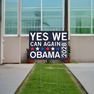 Obama 2028, Presidential Race Third Term Democracy Wins Tee Yard Sign