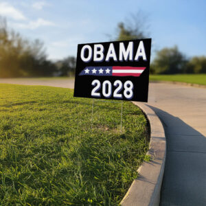 Obama 2028 Stars and Stripes Yard Sign