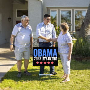 President Obama 2028 Let's Fix This Yard Sign
