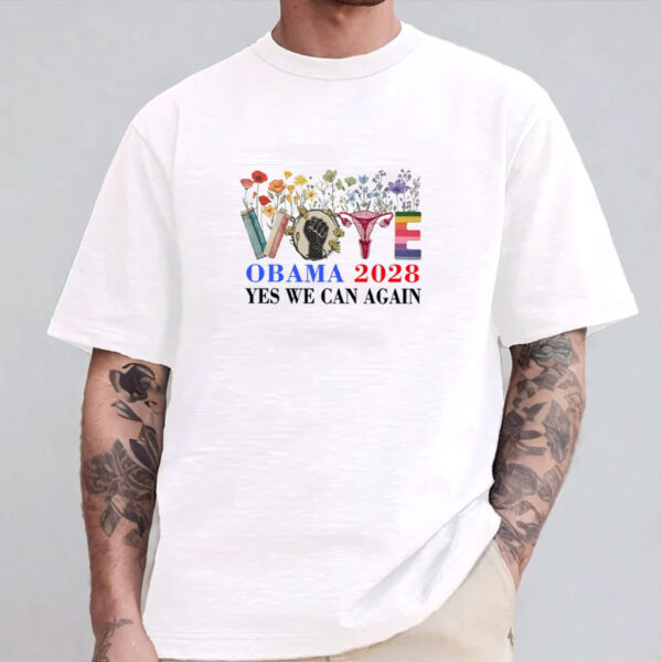 Floral Vote Obama 2028 Yes We Can Again, Obama 2028 Shirt