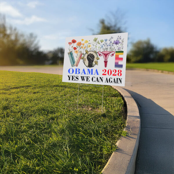 Floral Vote Obama 2028 Yes We Can Again, Obama 2028 Yard Sign