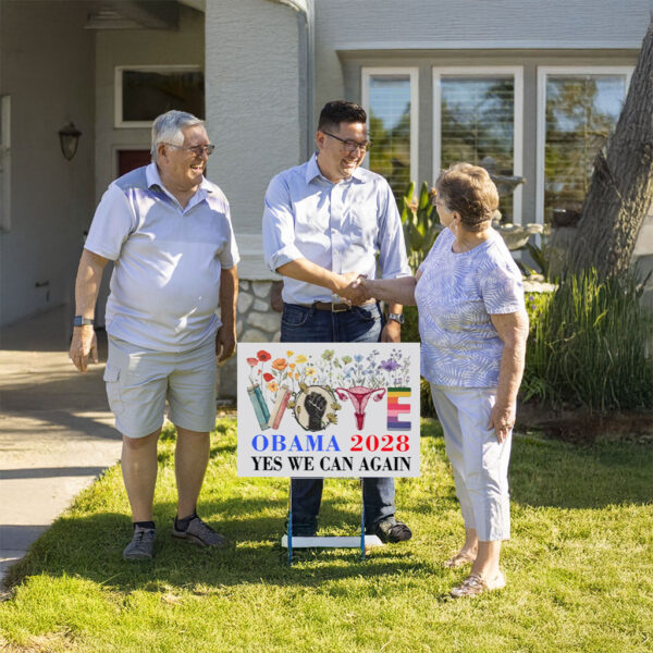 Floral Vote Obama 2028 Yes We Can Again, Obama 2028 Yard Sign