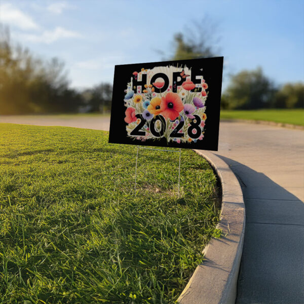 OBAMA 2028 for President, Hope 2028 Floral Yard Sign