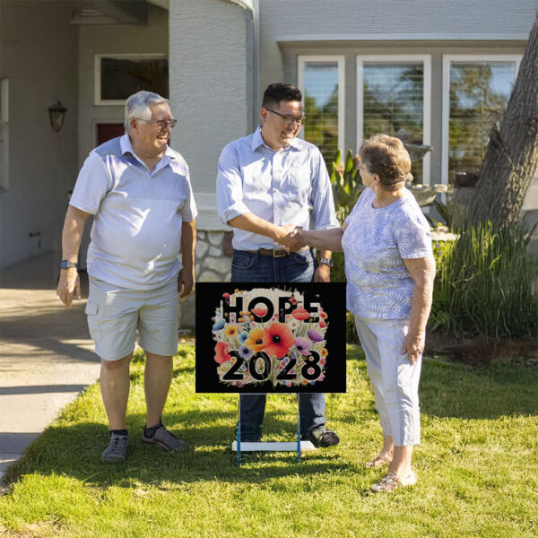 OBAMA 2028 for President, Hope 2028 Floral Yard Sign