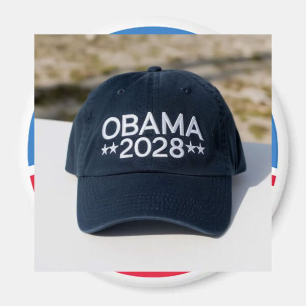 Obama 2028 Embroidered Dad Cap, Anti Trump MAGA Embroidered Hat