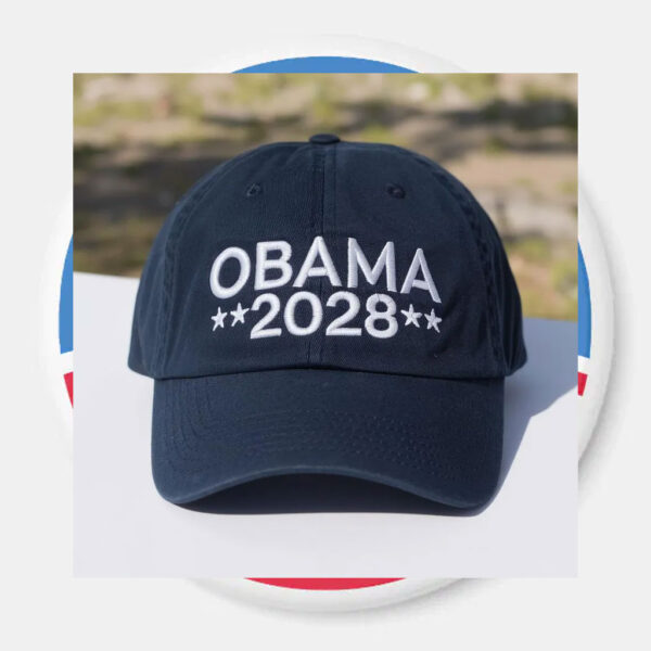 Obama 2028 Embroidered Dad Cap, Anti Trump MAGA Embroidered Hat