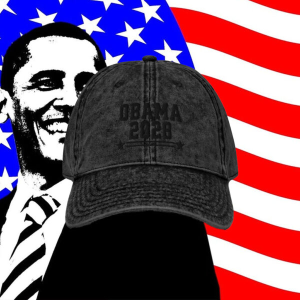 Obama 2028 Embroidered Hat, Vintage Washed Cap