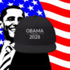 Obama 2028 Hat, Embroidered Flat Bill Cap