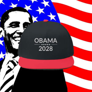 Obama 2028 Hat, Embroidered Flat Bill Cap