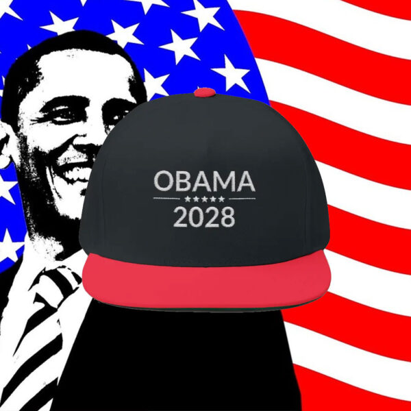 Obama 2028 Hat, Embroidered Flat Bill Cap