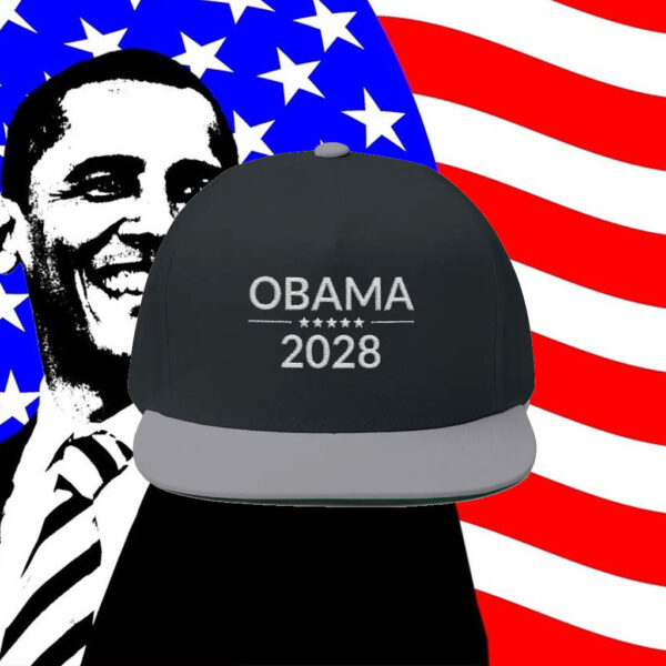Obama 2028 Hat, Embroidered Flat Bill Cap