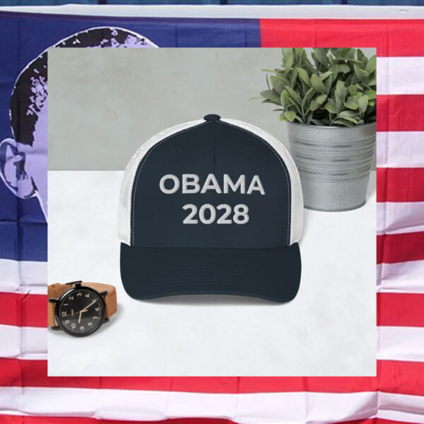 Obama 2028 Hat – Political Parody Embroidered Trucker Hat