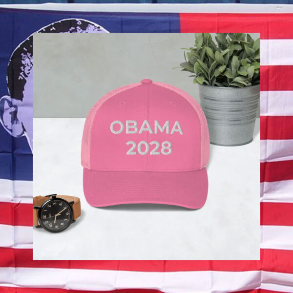 Obama 2028 Hat – Political Parody Embroidered Trucker Hat