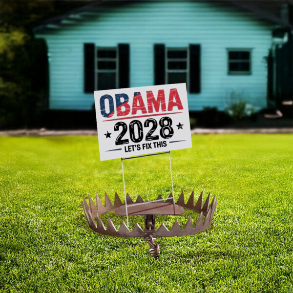 Obama 2028, Let's Fix This Retro Political Yard Sign