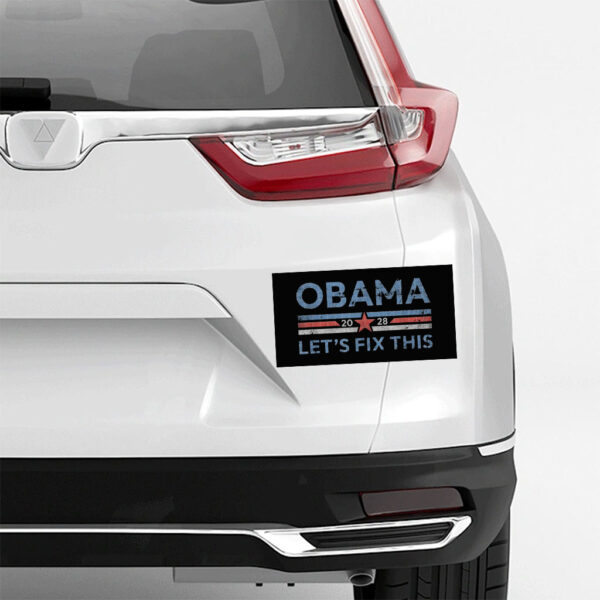 Obama 2028 Let's Fix This Sticker, Retro Political Sticker