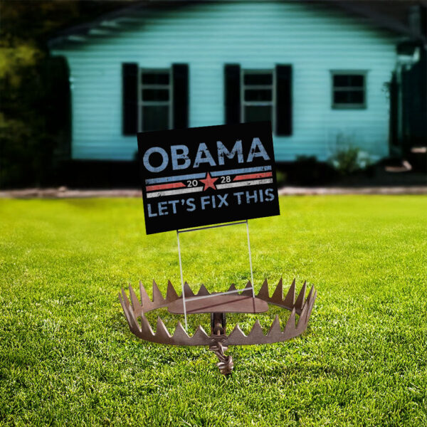 Obama 2028 Let's Fix This Yard Sign, Retro Political Yard Sign