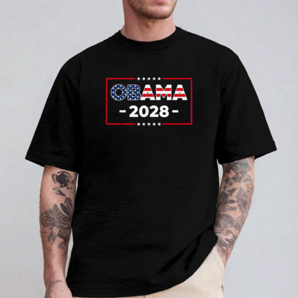 Obama 2028 Shirt Vote Obama For President 2028 America US Flag Shirt