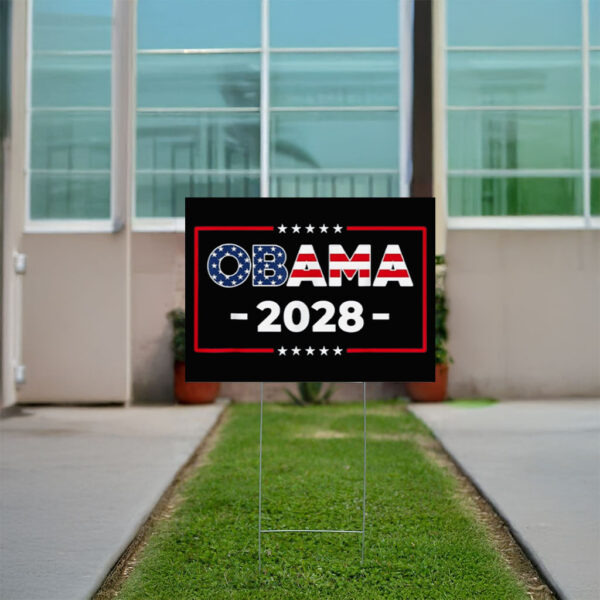 Obama 2028 Shirt Vote Obama For President 2028 America US Flag Yard Sign
