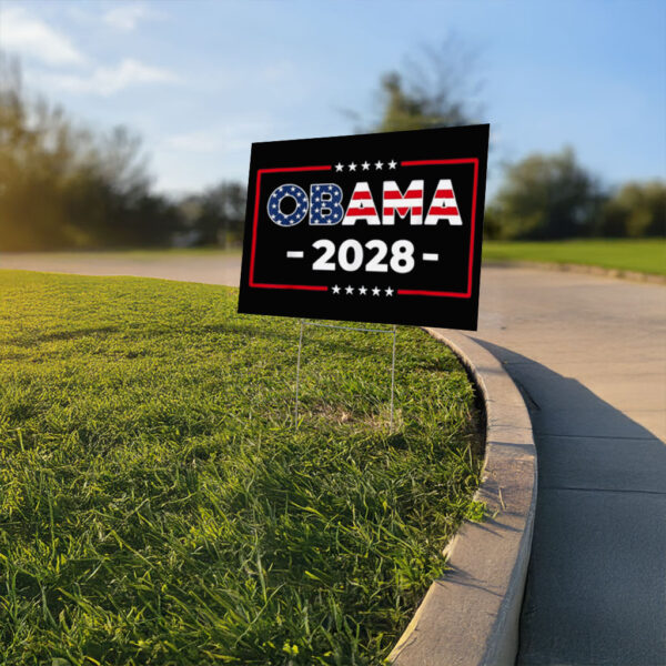 Obama 2028 Shirt Vote Obama For President 2028 America US Flag Yard Sign