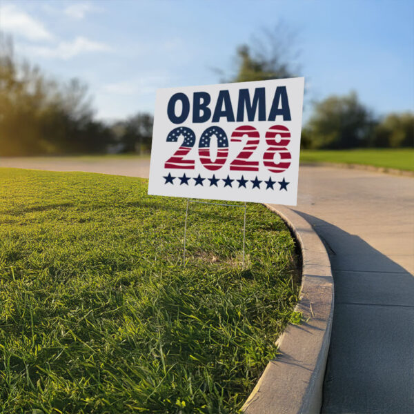 Obama 2028 Sign Vintage Style Patriotic Yard Sign
