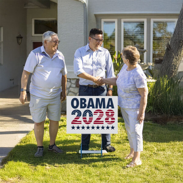 Obama 2028 Sign Vintage Style Patriotic Yard Sign