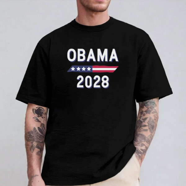 Obama 2028 Stars and Stripes Shirt Presidential Election Shirt