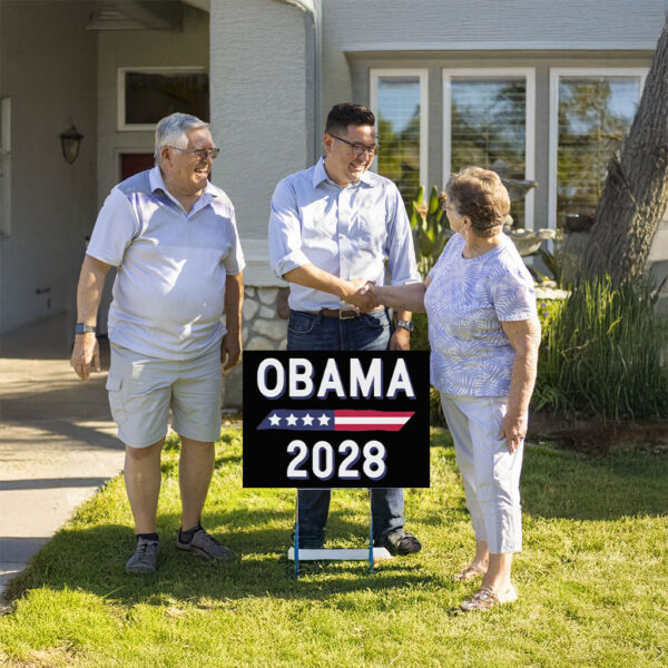 Obama 2028 Stars and Stripes Sign Presidential Election Yard Sign