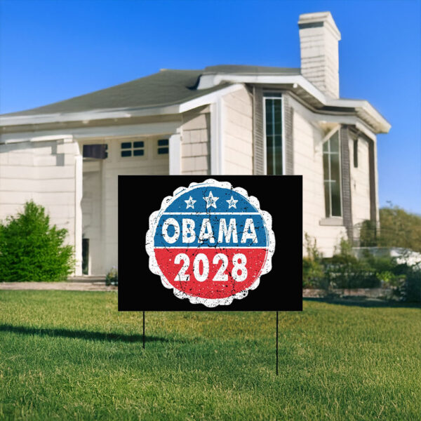 Obama For President 2028, Obama 2028 Us Flag Yard Sign