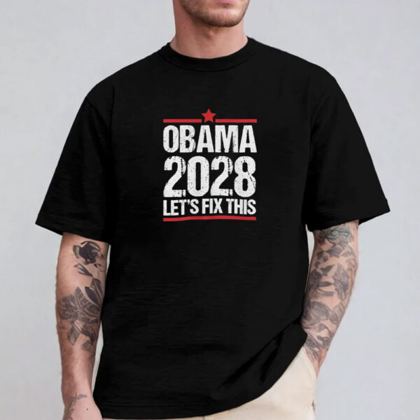 Obama Retro Vintage Patriotic 2028 Political Protest Rally T-Shirt