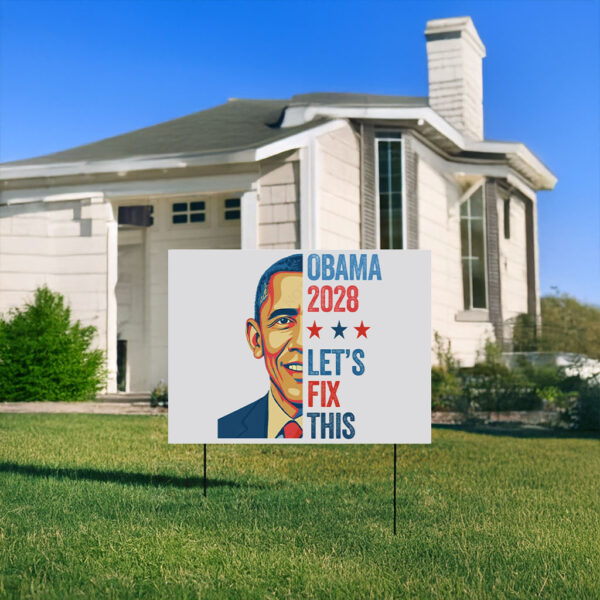 Retro Vintage Obama 2028 Let's Fix This Yard Sign