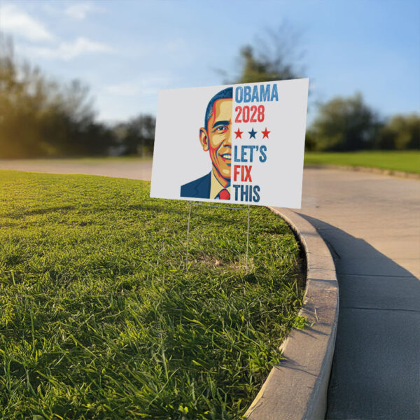 Retro Vintage Obama 2028 Let's Fix This Yard Sign