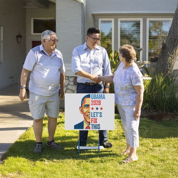 Retro Vintage Obama 2028 Let's Fix This Yard Sign