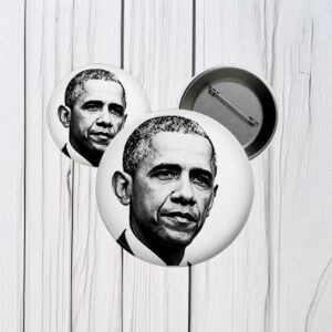 Classic Black & White Portrait, Barack Obama Pinback Button