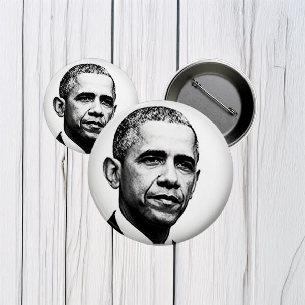Classic Black & White Portrait, Barack Obama Pinback Button