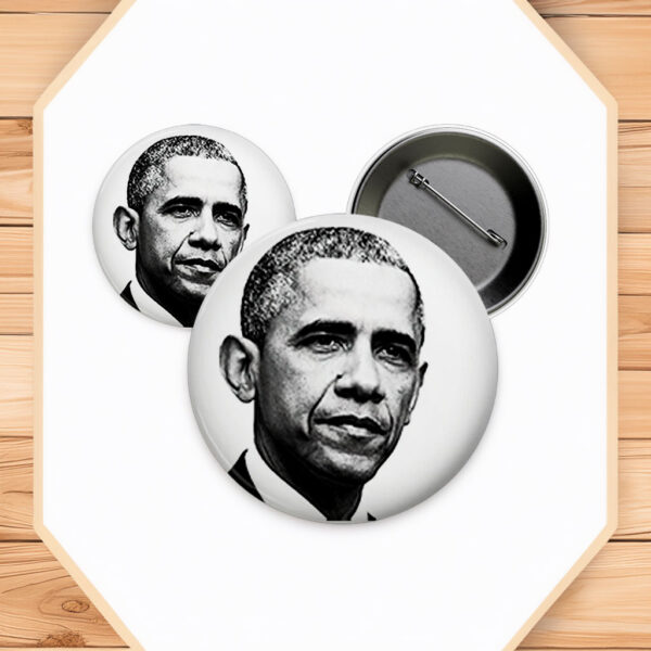 Classic Black & White Portrait, Barack Obama Pinback Button