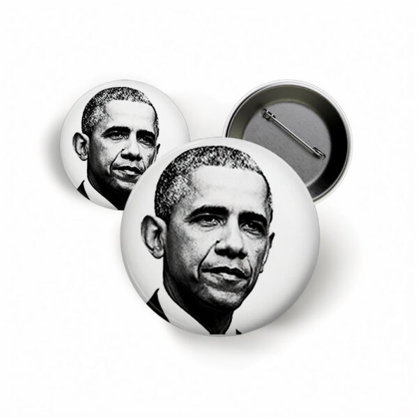 Classic Black & White Portrait, Barack Obama Pinback Button