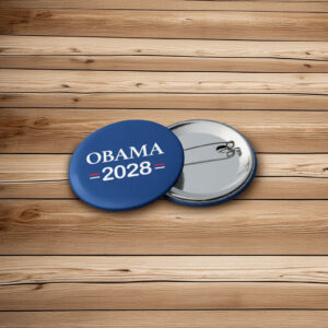 Classic Political Pin Back Buttons for Campaigns & Events, Obama 2028 Button