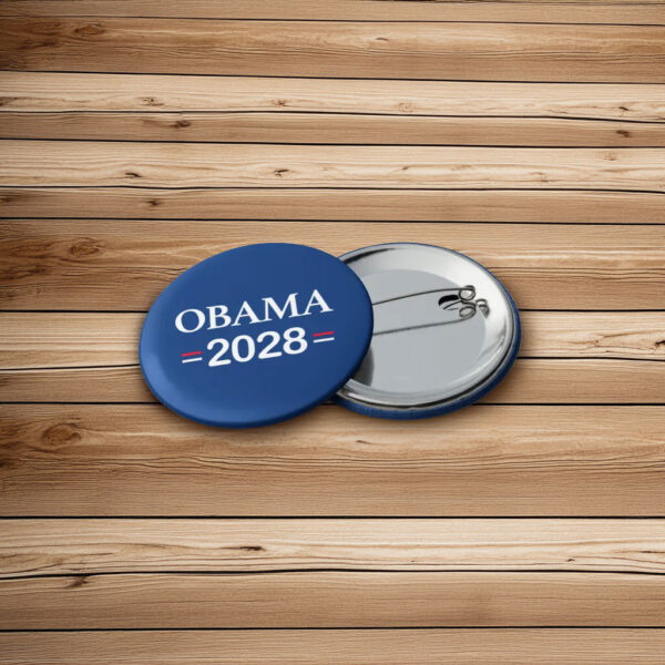 Classic Political Pin Back Buttons for Campaigns & Events, Obama 2028 Button